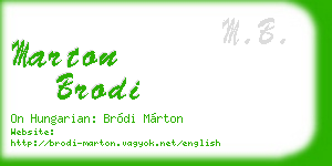 marton brodi business card