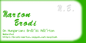 marton brodi business card